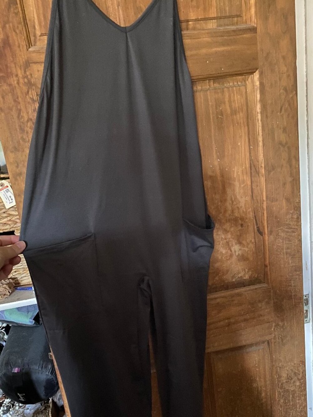 Grey knit jumpsuit